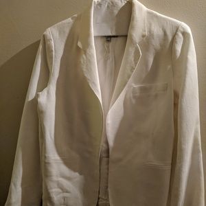 Blazer white linen